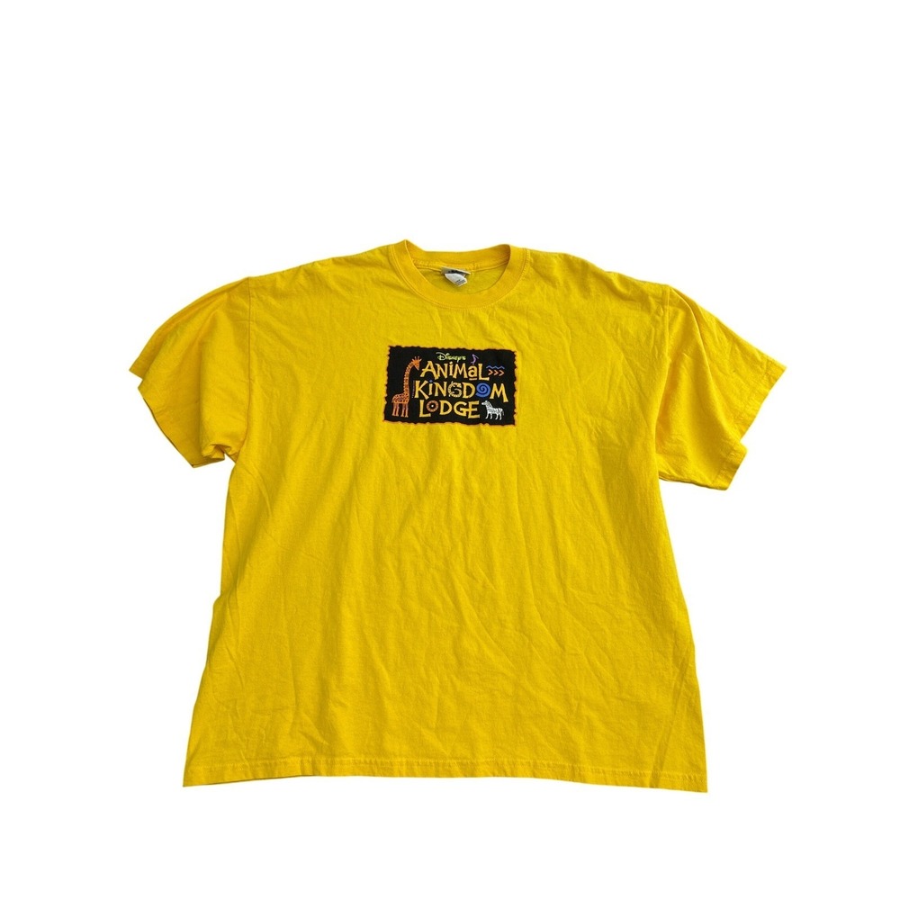 Disney Animal Kingdom Lodge T-Shirt Mens XL Yellow Walt Disney World Graphic Tee
